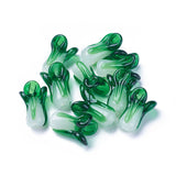 Handmade Lampwork Beads, Chinese Cabbage, Green, 19~21x12~14mm, Hole: 1.6mm, 10pc/Set