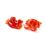 Handmade Lampwork Beads, Crab, 17~18.5x23~24.5x7~8.5mm, Hole: 2mm, 10pc/Set