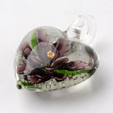 Mixed Shape Handmade Lampwork Pendants, Mixed Color, 40~75x25~40x4~15mm, Hole: 7~10mm, 10pcs/Set