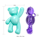 28Pcs 14 Style Opaque & Transparent Acrylic Pendants, Bear, Mixed Color, 37x28x13mm, Hole: 2.5mm, 2pcs/style