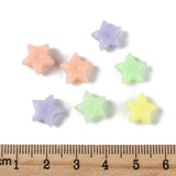 Opaque Acrylic Beads, Star, Mixed Color, 10.5x11.5x6mm, Hole: 1.8mm, about 1560~1950pcs/500g