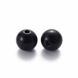 Opaque Acrylic Beads, Round, Black, 10x9mm, Hole: 2mm, about 940pcs/500g