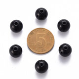 Opaque Acrylic Beads, Round, Black, 10x9mm, Hole: 2mm, about 940pcs/500g