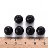 Opaque Acrylic Beads, Round, Black, 10x9mm, Hole: 2mm, about 940pcs/500g