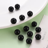 Opaque Acrylic Beads, Round, Black, 10x9mm, Hole: 2mm, about 940pcs/500g