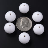 Opaque Acrylic Beads, Round, White, 20x19mm, Hole: 3mm, about 111pcs/500g