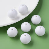 Opaque Acrylic Beads, Round, White, 20x19mm, Hole: 3mm, about 111pcs/500g