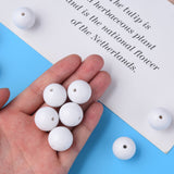 Opaque Acrylic Beads, Round, White, 20x19mm, Hole: 3mm, about 111pcs/500g