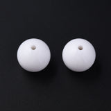 Opaque Acrylic Beads, Round, White, 20x19mm, Hole: 3mm, about 111pcs/500g