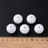 Opaque Acrylic Beads, Round, White, 20x19mm, Hole: 3mm, about 111pcs/500g