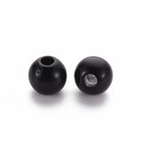 Opaque Acrylic Beads, Round, Black, 6x5mm, Hole: 1.8mm, about 4400pcs/500g