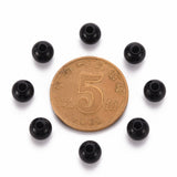 Opaque Acrylic Beads, Round, Black, 6x5mm, Hole: 1.8mm, about 4400pcs/500g