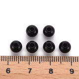 Opaque Acrylic Beads, Round, Black, 6x5mm, Hole: 1.8mm, about 4400pcs/500g