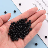 Opaque Acrylic Beads, Round, Black, 6x5mm, Hole: 1.8mm, about 4400pcs/500g