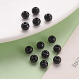 Opaque Acrylic Beads, Round, Black, 6x5mm, Hole: 1.8mm, about 4400pcs/500g