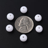 Opaque Acrylic Beads, Round, White, 8x7mm, Hole: 2mm, about 1745pcs/500g, 500g/Set