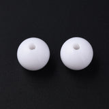 Opaque Acrylic Beads, Round, White, 8x7mm, Hole: 2mm, about 1745pcs/500g, 500g/Set