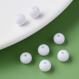 Opaque Acrylic Beads, Round, White, 8x7mm, Hole: 2mm, about 1745pcs/500g, 500g/Set