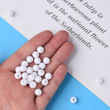 Opaque Acrylic Beads, Round, White, 8x7mm, Hole: 2mm, about 1745pcs/500g, 500g/Set