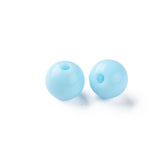 Opaque Acrylic Beads, Round, Sky Blue, 8x7mm, Hole: 2mm, about 1745pcs/500g