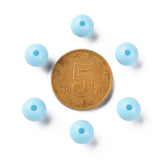 Opaque Acrylic Beads, Round, Sky Blue, 8x7mm, Hole: 2mm, about 1745pcs/500g