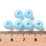 Opaque Acrylic Beads, Round, Sky Blue, 8x7mm, Hole: 2mm, about 1745pcs/500g