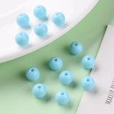 Opaque Acrylic Beads, Round, Sky Blue, 8x7mm, Hole: 2mm, about 1745pcs/500g