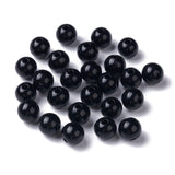 Opaque Acrylic Beads, Round, Black, 8x7mm, Hole: 2mm, about 1745pcs/500g, 500g/Set