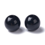 Opaque Acrylic Beads, Round, Black, 8x7mm, Hole: 2mm, about 1745pcs/500g, 500g/Set