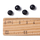 Opaque Acrylic Beads, Round, Black, 8x7mm, Hole: 2mm, about 1745pcs/500g, 500g/Set