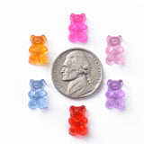 Transparent Acrylic Beads, Bear, Mixed Color, 12x8x6mm, Hole: 1.6mm, about 1340~1400pcs/500g