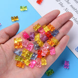 Transparent Acrylic Beads, Bear, Mixed Color, 12x8x6mm, Hole: 1.6mm, about 1340~1400pcs/500g