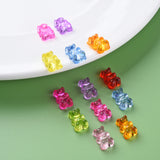 Transparent Acrylic Beads, Bear, Mixed Color, 12x8x6mm, Hole: 1.6mm, about 1340~1400pcs/500g