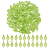 Transparent Acrylic Charms, Leaf Charm, Lawn Green, 10.5x5x3.5mm, Hole: 1.4mm, 100pc/Set