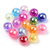 Transparent Acrylic Beads, AB Colors Plated, Round, Mixed Color, 8mm, Hole: 2mm, 100pc/Set