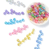 Transparent Acrylic Beads, AB Colors Plated, Round, Mixed Color, 8mm, Hole: 2mm, 100pc/Set