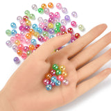 Transparent Acrylic Beads, AB Colors Plated, Round, Mixed Color, 8mm, Hole: 2mm, 100pc/Set