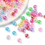 Transparent Acrylic Beads, AB Colors Plated, Round, Mixed Color, 8mm, Hole: 2mm, 100pc/Set