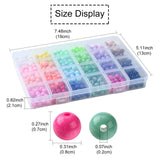 24Colors Opaque Acrylic Beads, Round, Mixed Color, 8x7mm, Hole: 2mm