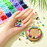 24Colors Opaque Acrylic Beads, Round, Mixed Color, 8x7mm, Hole: 2mm