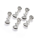 Alloy European Dangle Charms, Large Hole Pendants, Dress, Antique Silver, 36mm, Hole: 5mm, Pendant: 22x15.5x5.7mm, 10pc/Set