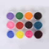 Shiny Laser Nail Glitter Dust Powder, DIY Nail Art Decoration, Mixed Color, about 12box/set