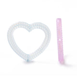 Luminous Acrylic Bead Frame, Glow In The Dark, Heart, Mixed Color, 37.5x41x5mm, Hole: 2mm, Inner Diameter: 25x30mm, 150pc/Set