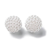 Imitation Pearl Acrylic Beads, Berry Beads, Combined Beads, Round, White, 12mm, Hole: 1mm, 40pc/Set