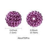 Imitation Pearl Acrylic Beads, Berry Beads, Combined Beads, Round, Purple, 12mm, Hole: 1.5mm, 40pc/Set