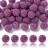 Imitation Pearl Acrylic Beads, Berry Beads, Combined Beads, Round, Purple, 12mm, Hole: 1.5mm, 40pc/Set