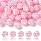 Imitation Pearl Acrylic Beads, Berry Beads, Combined Beads, Round, Pearl Pink, 12mm, Hole: 1.5mm, 40pc/Set