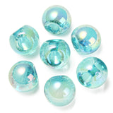 UV Plating Rainbow Iridescent Acrylic Beads, Round, Top Drilled, Mixed Color, 20x20x20mm, Hole: 3mm, 100pc/Set