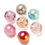 UV Plating Rainbow Iridescent Acrylic Beads, Round, Top Drilled, Mixed Color, 20x20x20mm, Hole: 3mm, 100pc/Set