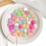 Opaque Acrylic Beads, Heart, Mixed Color, 14.4x18.5x14.3mm, Hole: 2.3mm, 230pcs/500g